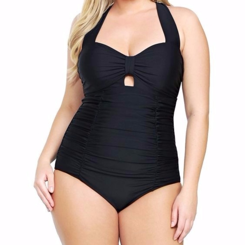 Torrid Retro Curvy One Piece Swimsuit Pin Up USED
