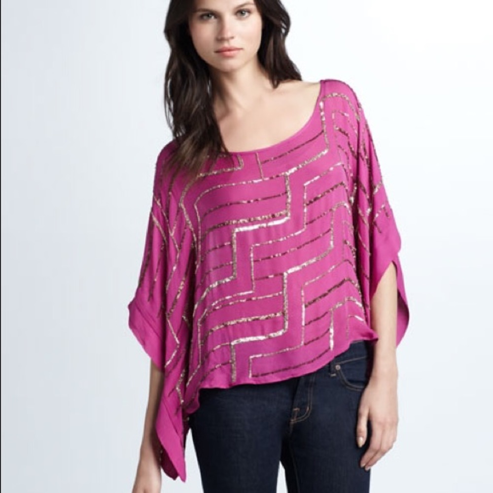 Parker beaded silk blouse