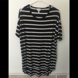 Lularoe Black and White Striped Irma Shirt