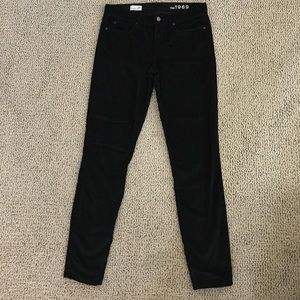 Velvet corduroy skinny black Gap jeans, size 28R