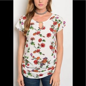🌺🎉BUY 1 GET 2 FREE🎉🌺Keyhole Cutout Floral Top