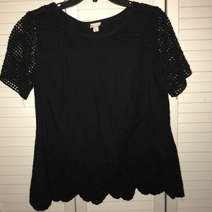 black crochet shirt