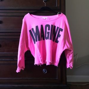 Forever 21 "IMAGINE" Cropped Sweatshirt