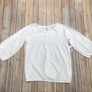 💖❄️Snowflake White❄️ 💖Peasant/ Lace Front Top!