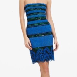 BCBGMaxazira Manuela Strapless Embroidered size 0