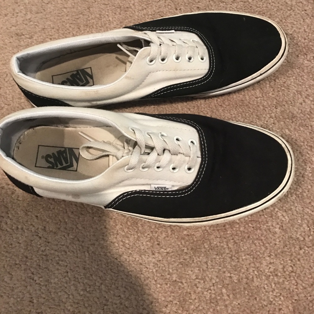 Men's Black and White Vans size 11.5
