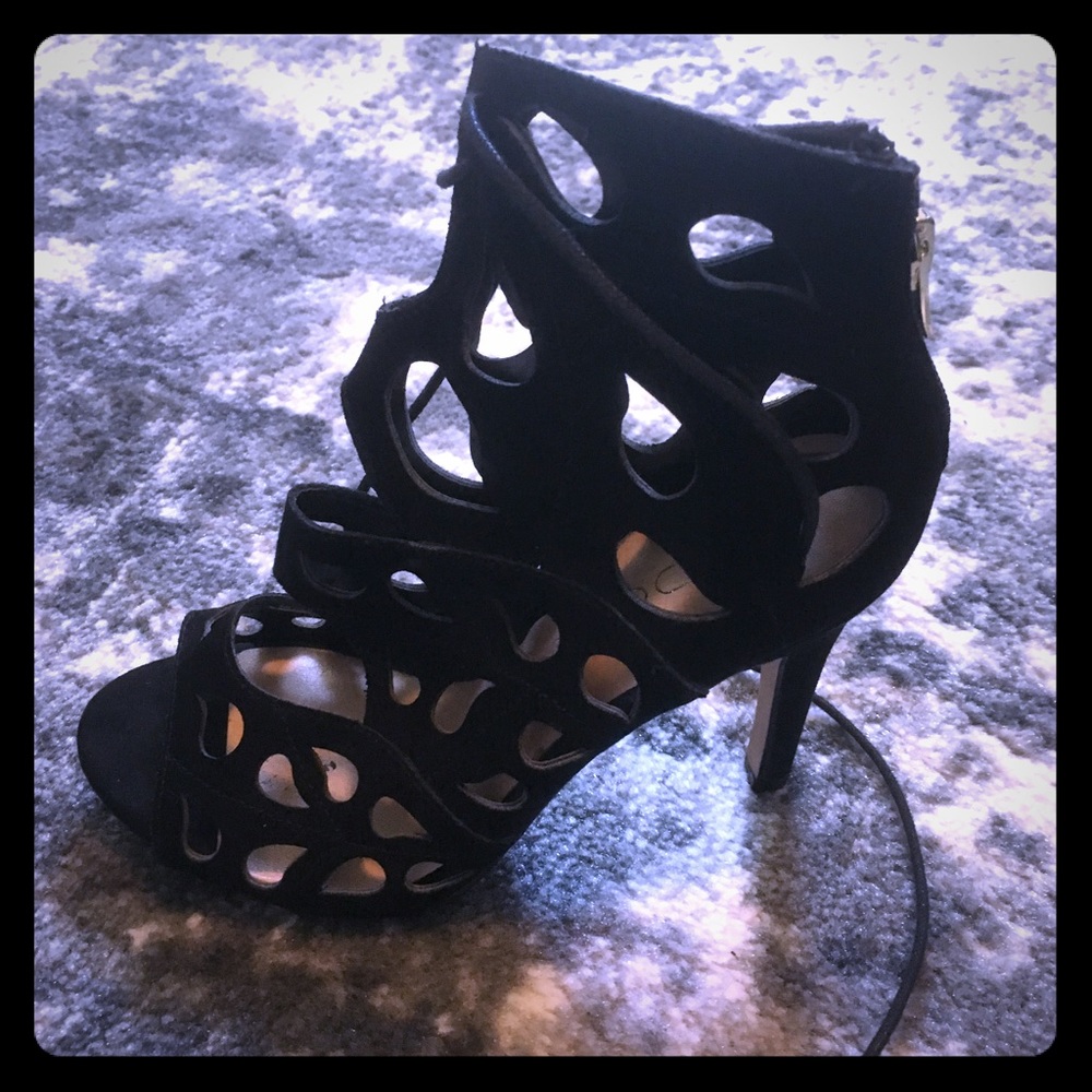 Black Aldo cage heels size 6