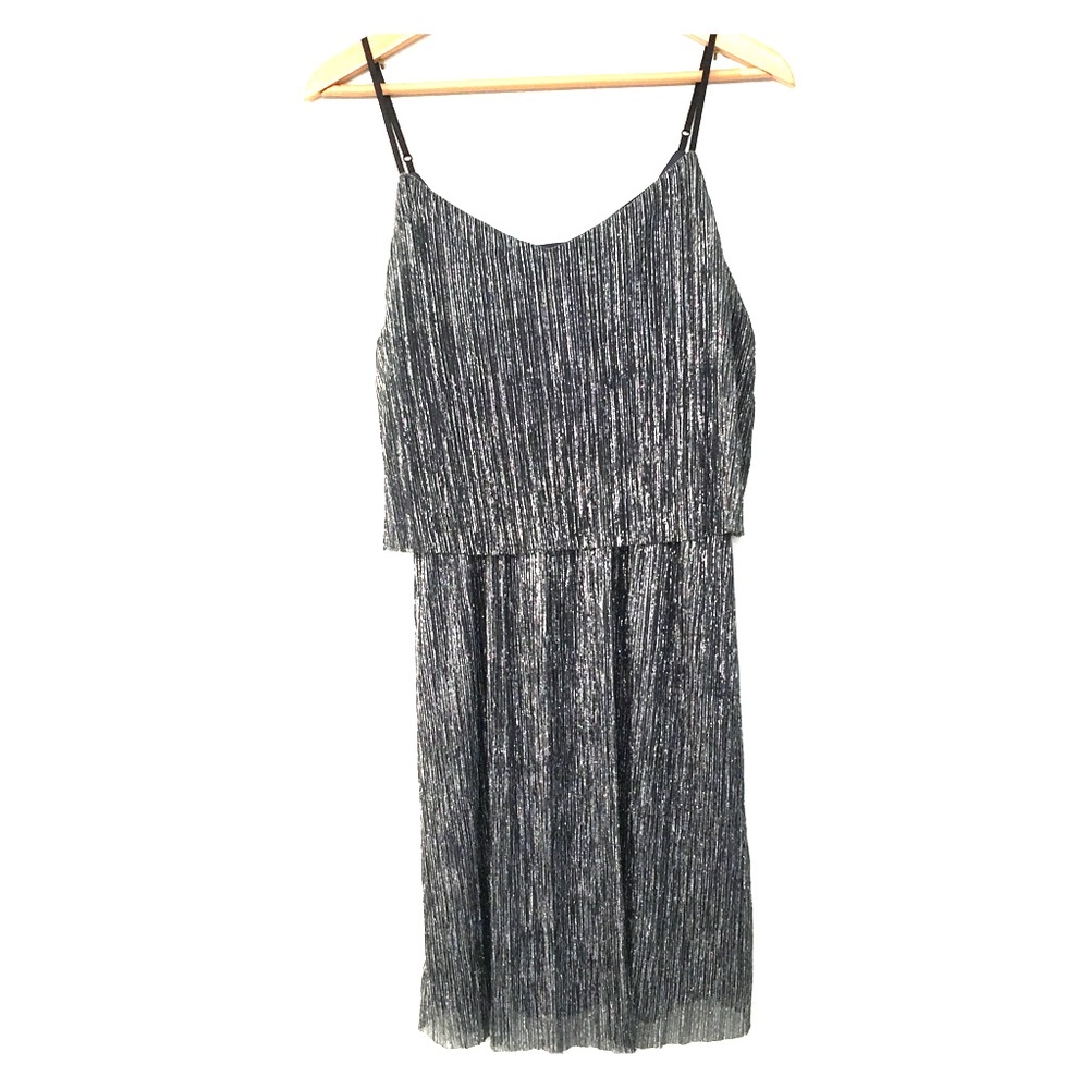 Fab'rik Metallic Blue Silver Party Dress