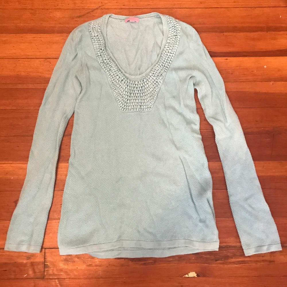 Lilly Pulitzer Teal Tunic Sweater Worn Once