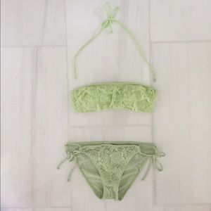 Victoria's Secret light green ruffle lace bikini