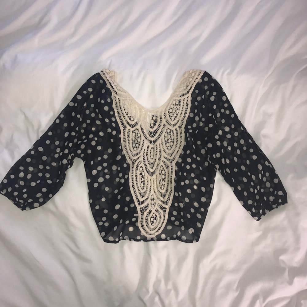 Polka dot top w/ beautiful back