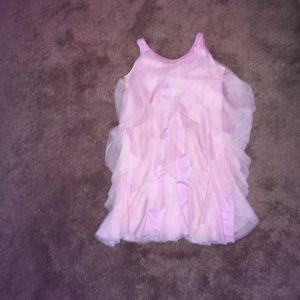 Light pink ruffled dress with  sequins on the top