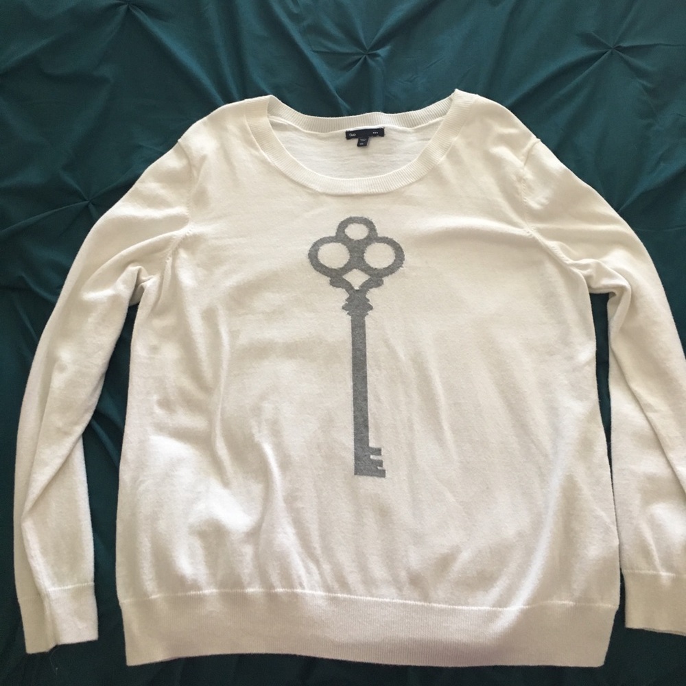 White Skeleton Key Gap Sweater