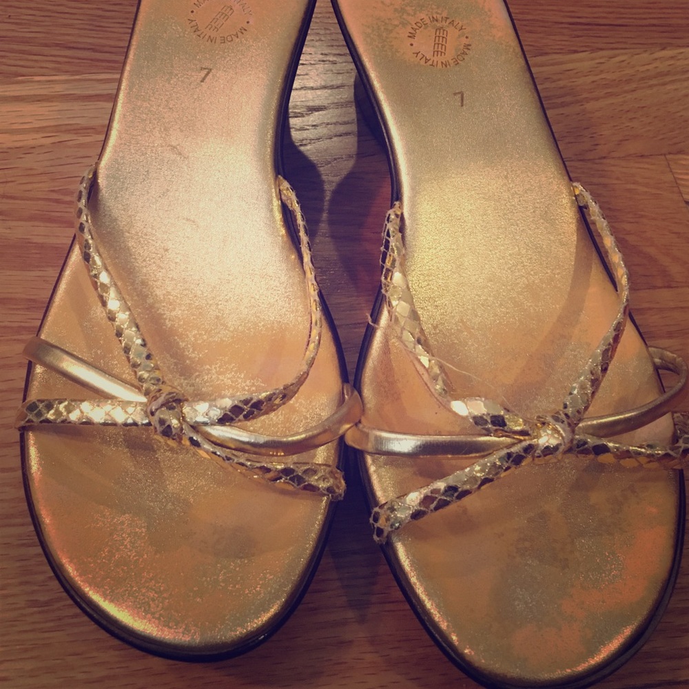 Size 7 gold heel sandals