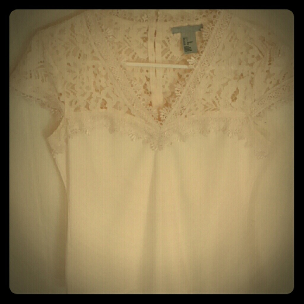 Romantic white-lace blouse