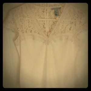 Romantic white-lace blouse