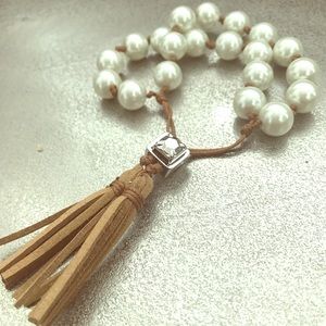 Chicos Pearl and Fringe Bracelet