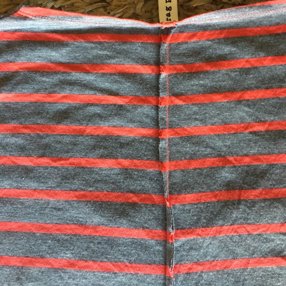 Rag Poets gray striped Tee - Picture 4 of 4