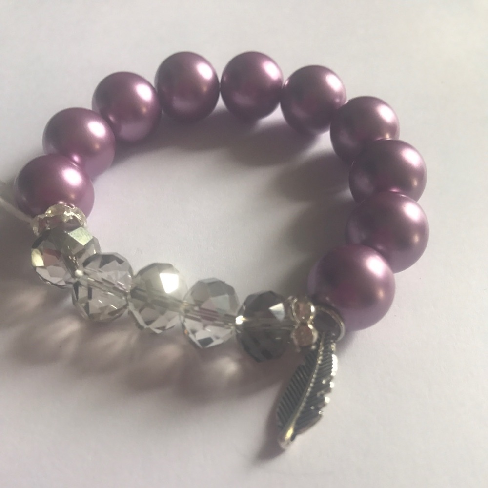 Purple feather bracelet