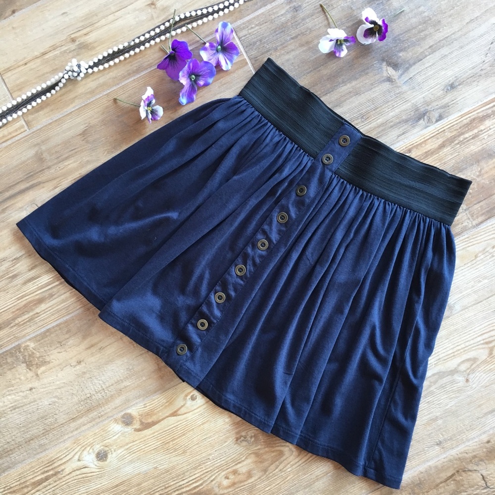 Navy Blue Mini Skirt