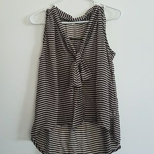 Modcloth Striped Tie Blouse