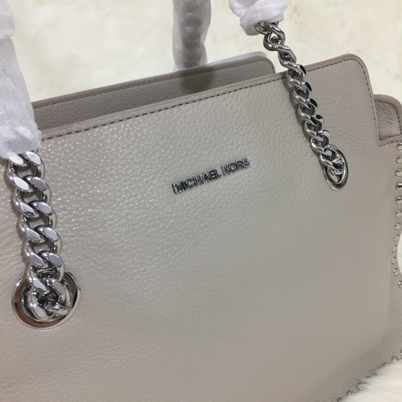 Astor Large Studded Leather Tote Bag in LUGGAGE - Sale  Michael Kors Large Astor Bag