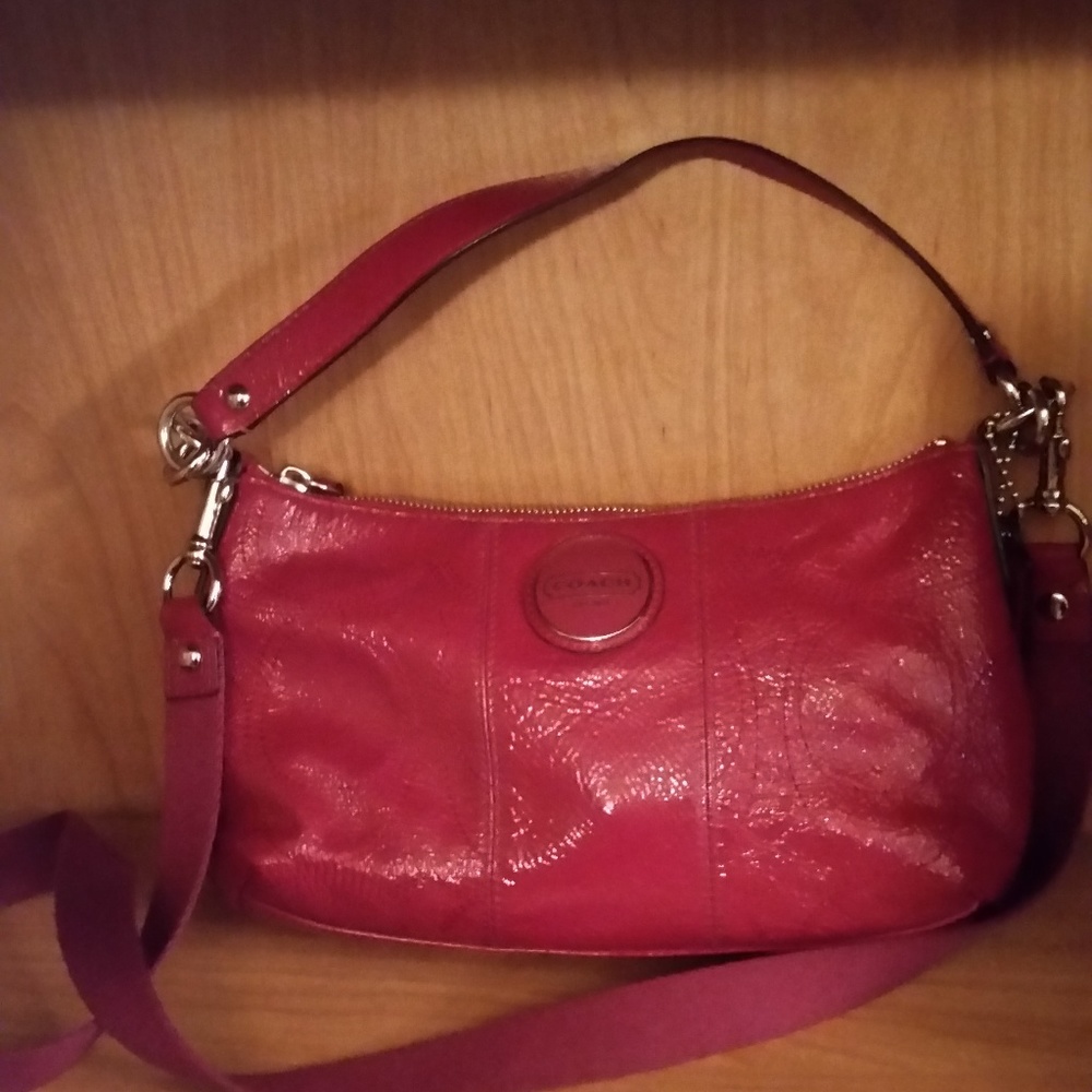 Coach Deep Pink Demi Crossbody EUC and super cute!