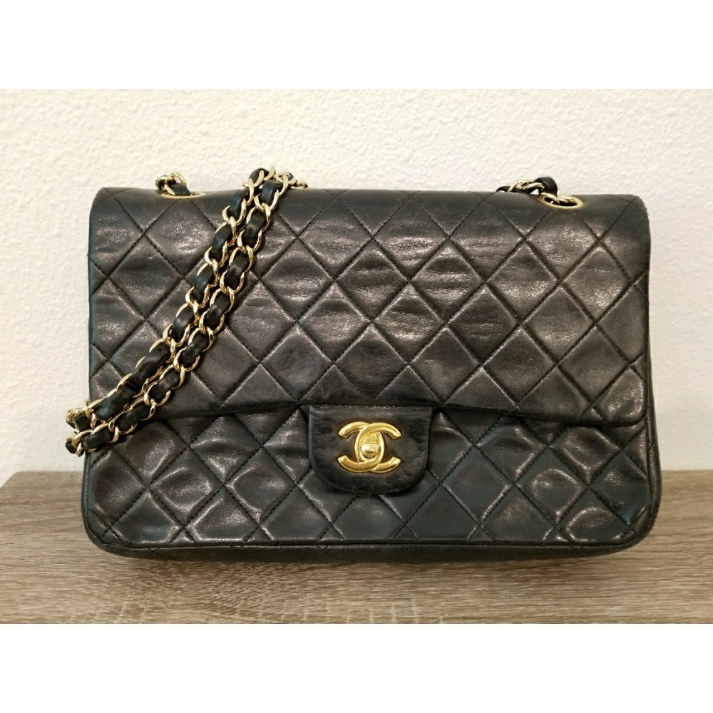 Chanel Lambskin Quilted Small Double Flap Black