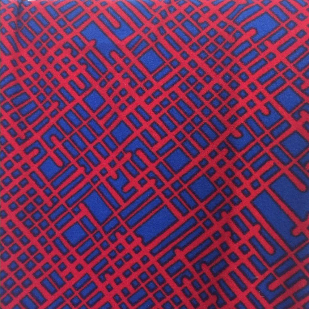 LuLaRoe OS Leggings Red on Blue Print GUC