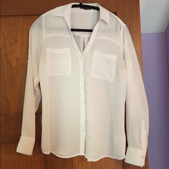 sheer white Express blouse - Picture 1 of 4