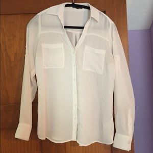 sheer white Express blouse