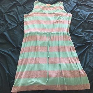 Mint and Gray striped sleeveless sundress
