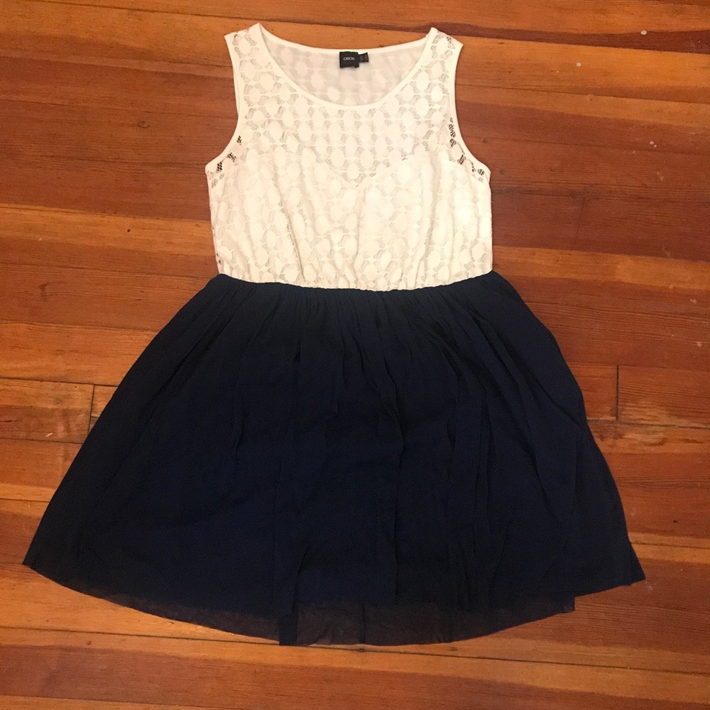 Asos White and Navy Dress Worn Once