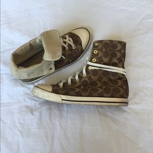 Women's Coach High Top Converse Size:8.5