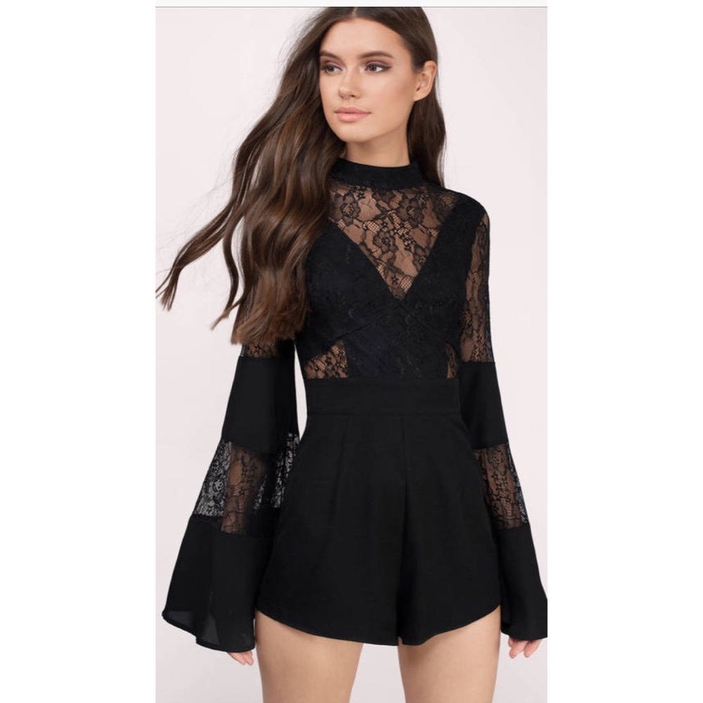 Mara Black Lace Romper