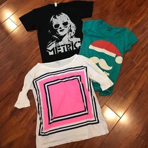 Set Of 3 tshirts American apparel jcrew