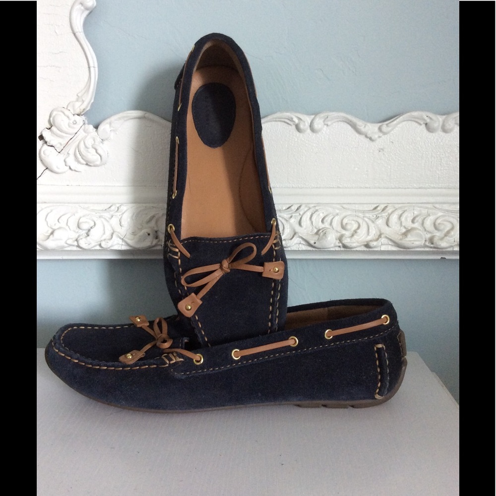 Clarks blue suede loafers. Worn once