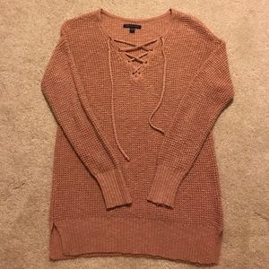 Women's criss-cross neck sweater