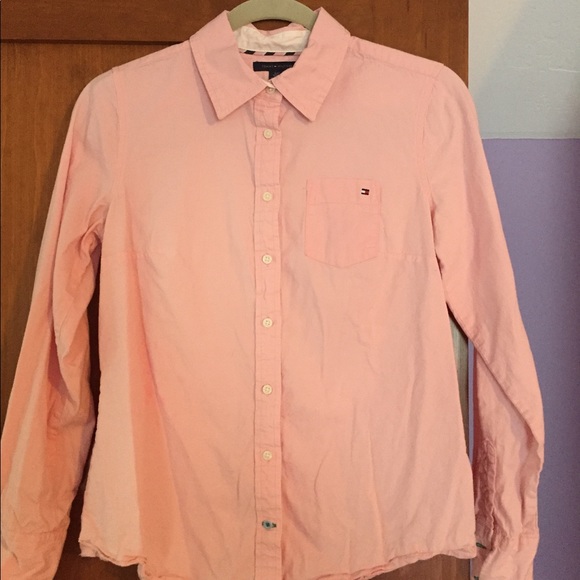 light pink Tommy Hilfiger collared shirt - Picture 1 of 3