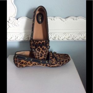 Clarks animal print loafers. Worn once