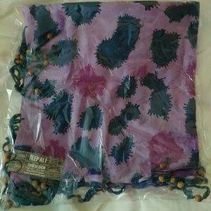 100% bamboo, hand made in Nepal scarf (NWT)