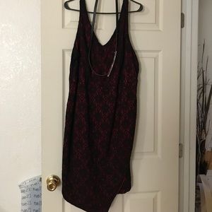 Black and red lace dress