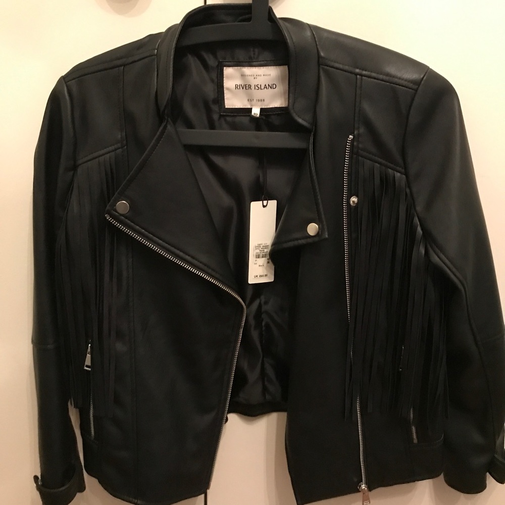 ASOS River Island Fringed Biker Jacket