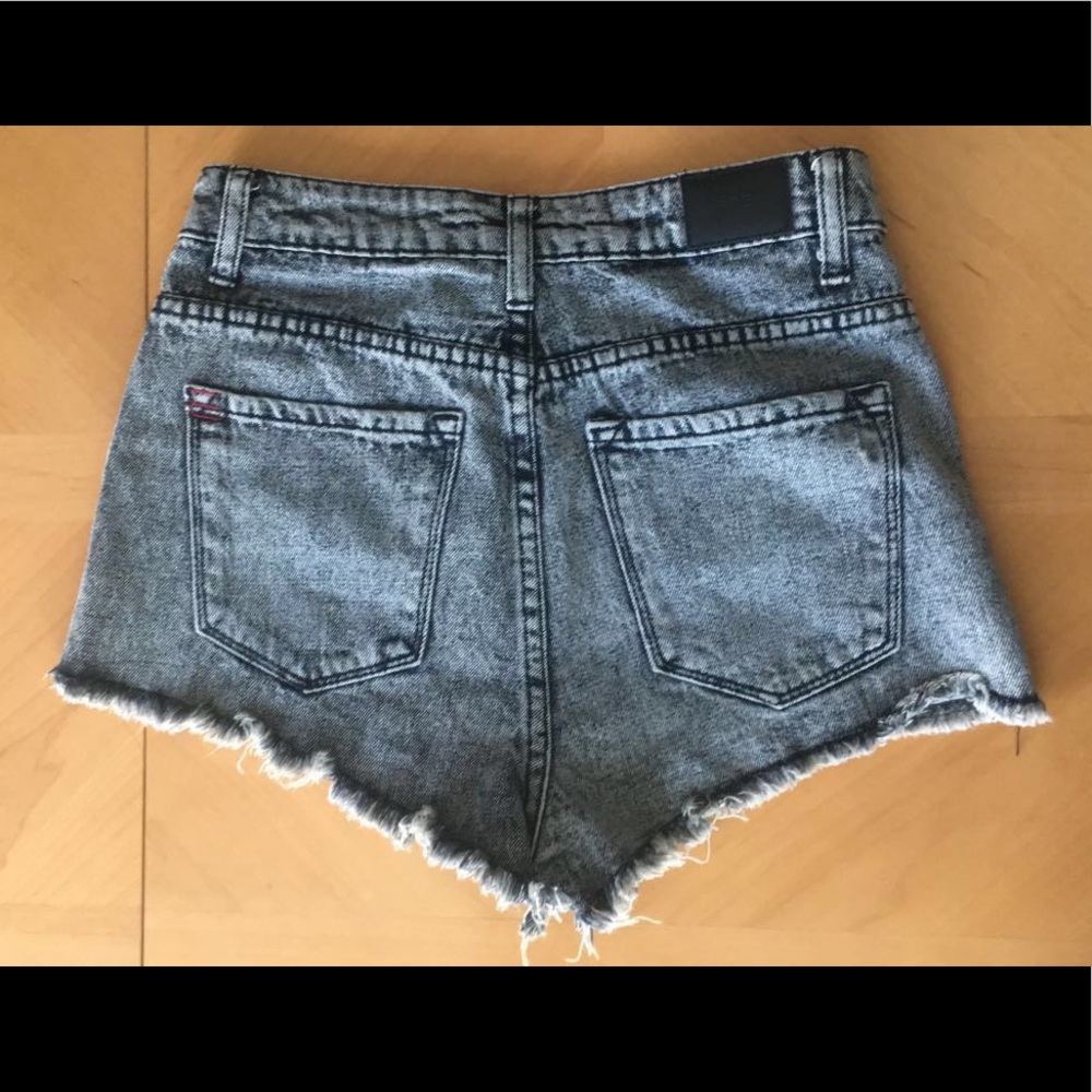 High waited dark wash BDG denim shorts