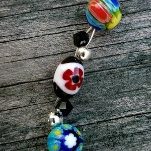 BEAUTIFUL MURANO STYLE GLASS BEAD NECKLACE