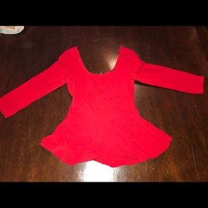 Express Red Peplum Shirt