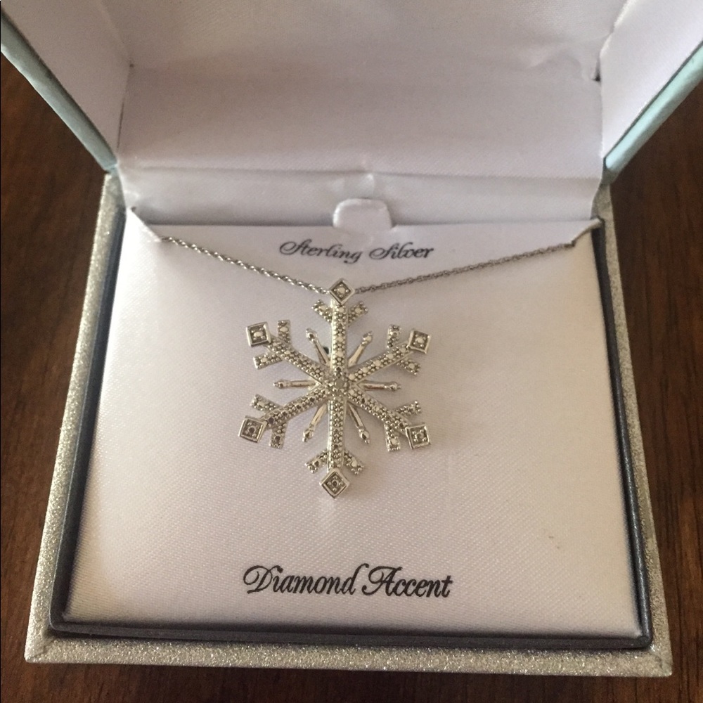 Diamond accent snowflake necklace
