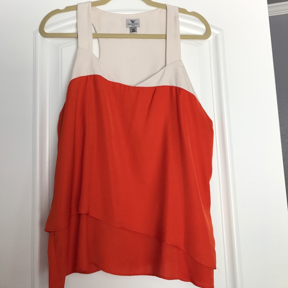 Cream & orange tank