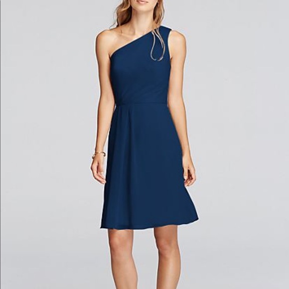 Dresses & Skirts - Navy blue one shoulder dress