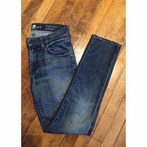 🔥SALE [7FAM] high-waist skinny jeans with raw hem
